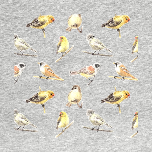 Tit birds pattern by katerinamk